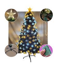 Árvore de Natal LED Cristal 150cm com Fibra Ótica Estrela