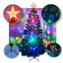 Árvore de Natal LED Fibra Ótica Colorida 120Cm Luzes Bivolt