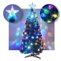 Árvore de Natal LED Fibra Ótica Nevada 90Cm Luzes Colorida