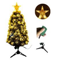 Árvore de Natal LED Pequena Cristal 90cm Fibra Ótica Estrela