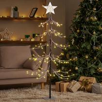 Árvore de Natal LIGHTSHARE Abeto Nevado 1,2m com 112 Luzes LED