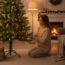 Árvore de Natal Luxo 1,50m Altura com Base de Ferro 380 Galhos Verde Natalina