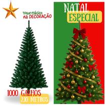 Arvore de Natal Luxo 2,1m Pinheiro Grande Verde Cheia 1000 Galhos Montagem Fácil Decoração Natalina Premium Sala Arvore de Natal Luxo 2,1m Pinheiro Grande Verde Cheia 1000 Galhos Montagem Fácil Decoração Natalina Premium Sala