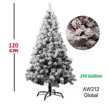 Árvore De Natal Luxo Pinheiro Com Neve Nevada Pinha AW212-1.20m-214 galhos