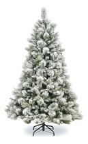 Árvore De Natal Luxo Pinheiro Verde Com Neve E Pinha 1.80m 694 Galhos AW218