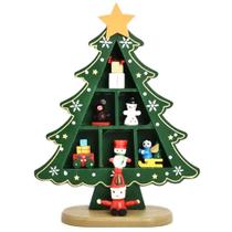 Arvore de Natal Madeira Natalina Papai Noel Boneco De Neve Mesa Sala Estante Loja Ornamentaçao Decoraçao Pinheiro Presente