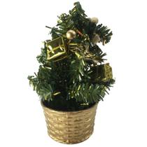 Arvore de natal mini de mesa 20cm dourada - fartex