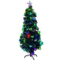 Arvore de Natal Natalina Fibra Otica RGB Led Completa Topo Estrela Fim de Ano Festa Decoraçao Confraternizaçao Enfeite Celebraçao Evento Confraterniza