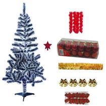 Árvore De Natal Nevada 56 Itens Enfeites Decorada 1,50cm 220 Galhos