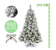 Arvore de natal nevada luxo 2,10m galhos realistas nevados Arvore de natal nevada luxo 2,10m galhos realistas nevados