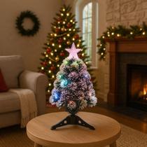 Árvore De Natal Nevada Luxo 60cm Fibra Ótica Led Bivolt Decoração - MULTIART Árvore De Natal Nevada Luxo 60cm Fibra Ótica Led Bivolt Decoração - MULTIART