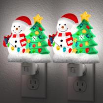 Árvore de Natal Night Light Briignite Snowman 5000 K, pacote com 2