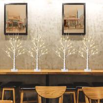 Árvore de Natal PEIDUO 60cm com luzes LED White Birch 4PK Árvore de Natal PEIDUO 60cm com luzes LED White Birch 4PK