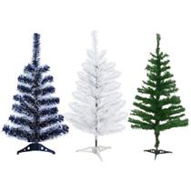 Árvore de natal pequena 30cm verde, nevada ou branca com pé com 25 galhos mini para decoração