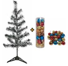 Árvore De Natal Pequena 60 cm Decorada Com 24 Bolinhas Natal Árvore De Natal Pequena 60 cm Decorada Com 24 Bolinhas Natal