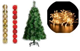 Arvore de Natal Pinheiro 1,5 metros 138 galhos com enfeites