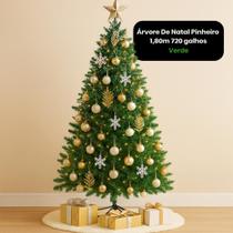 Árvore de Natal Pinheiro 1,80m com 720 Galhos Verde Árvore de Natal Pinheiro 1,80m com 720 Galhos Verde