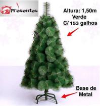 Árvore De Natal Pinheiro Luxo Verde 1,50m C/ 153 Galhos - D'PRESENTES
