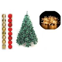 Arvore De Natal Pinheiro Nevada 1,2 Metros 90 Galho Enfeites