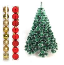 Arvore de Natal Pinheiro Nevada 1,2 metros 90 galhos com enfeites