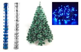 Arvore de Natal Pinheiro Nevada 1,2 metros 90 galhos com enfeites Arvore de Natal Pinheiro Nevada 1,2 metros 90 galhos com enfeites