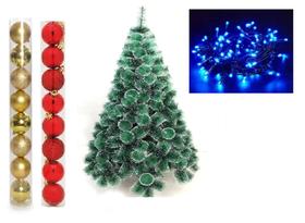 Arvore de Natal Pinheiro Nevada 1,2 metros 90 galhos com enfeites