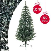 Árvore De Natal Pinheiro Nevada Cheia 320 Galhos Base Neve 180cm Barata Luxo 1,80m