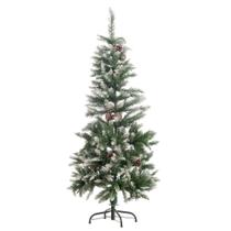 Árvore de Natal Pinheiro Nevado Decorado Pinhas Naturais 320 Galhos 1,20m - Bela Flor