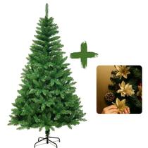 Árvore de Natal Pinheiro Tradicional 2,10M altura com 1150 galhos acompanha flores douradas de brinde Árvore de Natal Pinheiro Tradicional 2,10M altura com 1150 galhos acompanha flores douradas de brinde
