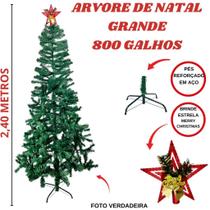 Arvore De Natal Pinheiro Tradicional 2,40 metros Grande Base Reforçada Bem Cheia