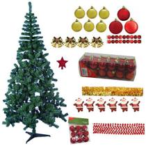 Árvore De Natal Pinheiro Verde 2,40m 600 Galhos Decorada Com Enfeites 90 Itens