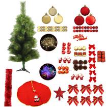 Árvore De Natal Pinheiro Verde 90cm 75 Galhos 91 Itens Pisca Pisca 110v