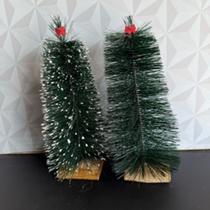 Árvore de natal pinheiro verde ou nevado 40cm com pé de gesso para decoração Árvore de natal pinheiro verde ou nevado 40cm com pé de gesso para decoração