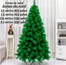 Árvore de Natal Pinheiro Verde Vivo Luxo 1.20m/1.50m/1.80m/2.10m - bijoprata