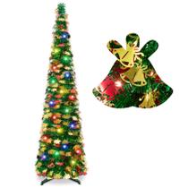 Árvore de Natal Pinkswan de 5 pés com lantejoulas Lights Green Tinsel Bell