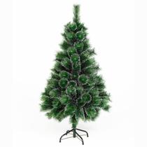 Árvore De Natal Pompom Verde Com Neve Nevada Luxo Pequena 1,50m 260 Galhos Cheia Premium Luvinco