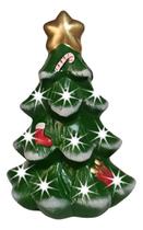 Arvore de Natal Porta Vela Pequena Verde Escuro de Ceramica Arvore de Natal Porta Vela Pequena Verde Escuro de Ceramica