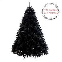 Arvore de Natal Preta 2,10m Halloween Dark 1197 Galhos Luxo Arvore de Natal Preta 2,10m Halloween Dark 1197 Galhos Luxo
