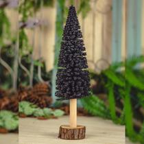 Árvore de Natal Preto e Natural 40 cm Madeira Vime Enfeite Decorativo