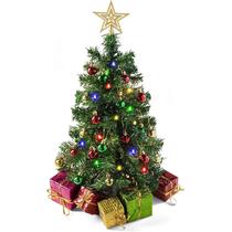 Árvore de Natal Prextex DIY, mesa com luzes de 58 cm com enfeites