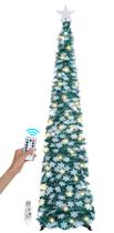 Árvore de Natal SINTENILL Pop Up de 6 pés com temporizador, luzes e enfeites