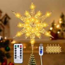 Árvore de Natal Star Topper GEDSTMDRK 38cm com luzes LED