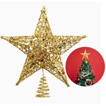 Árvore de Natal Star Topper Nyicey Glittered 15cm dourado