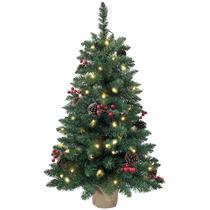 Árvore de Natal SZCXTOP Mini pré-iluminada de 90 cm com 70 luzes LED