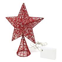 Árvore de Natal Top Star CVHOMEDECO vermelha com LED branco quente