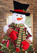 Árvore de Natal Topper Snowman Hugger - Natal Férias Inverno Wonderland Festa Decoração Ornamento Suprimentos