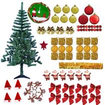 Árvore De Natal Verde 1,80m 320 Galhos Decorada Com Enfeites 88 Itens