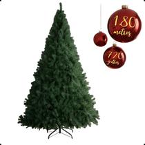 Árvore de Natal Verde 1,80m Pinheiro Luxo Tradicional Cheia 720 Galhos Grande Pé de Metal Premium