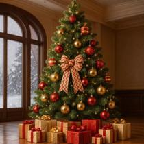 Árvore de Natal Verde 2,10m com 1000 Galhos Natalina Grande Decoração Elegante Luxuosa Natalina Árvore de Natal Verde 2,10m com 1000 Galhos Natalina Grande Decoração Elegante Luxuosa Natalina