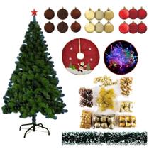 Árvore De Natal Verde 540 Galhos 1,80m Pisca Led 110v Com 94 Enfeites